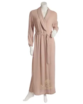 19625C Plush Knit Peach Wrap Robe