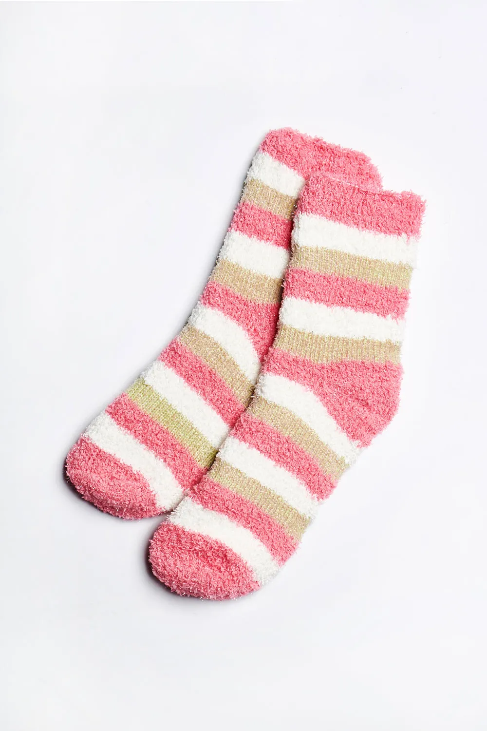 ALAMAE Fuzzy Striped Socks