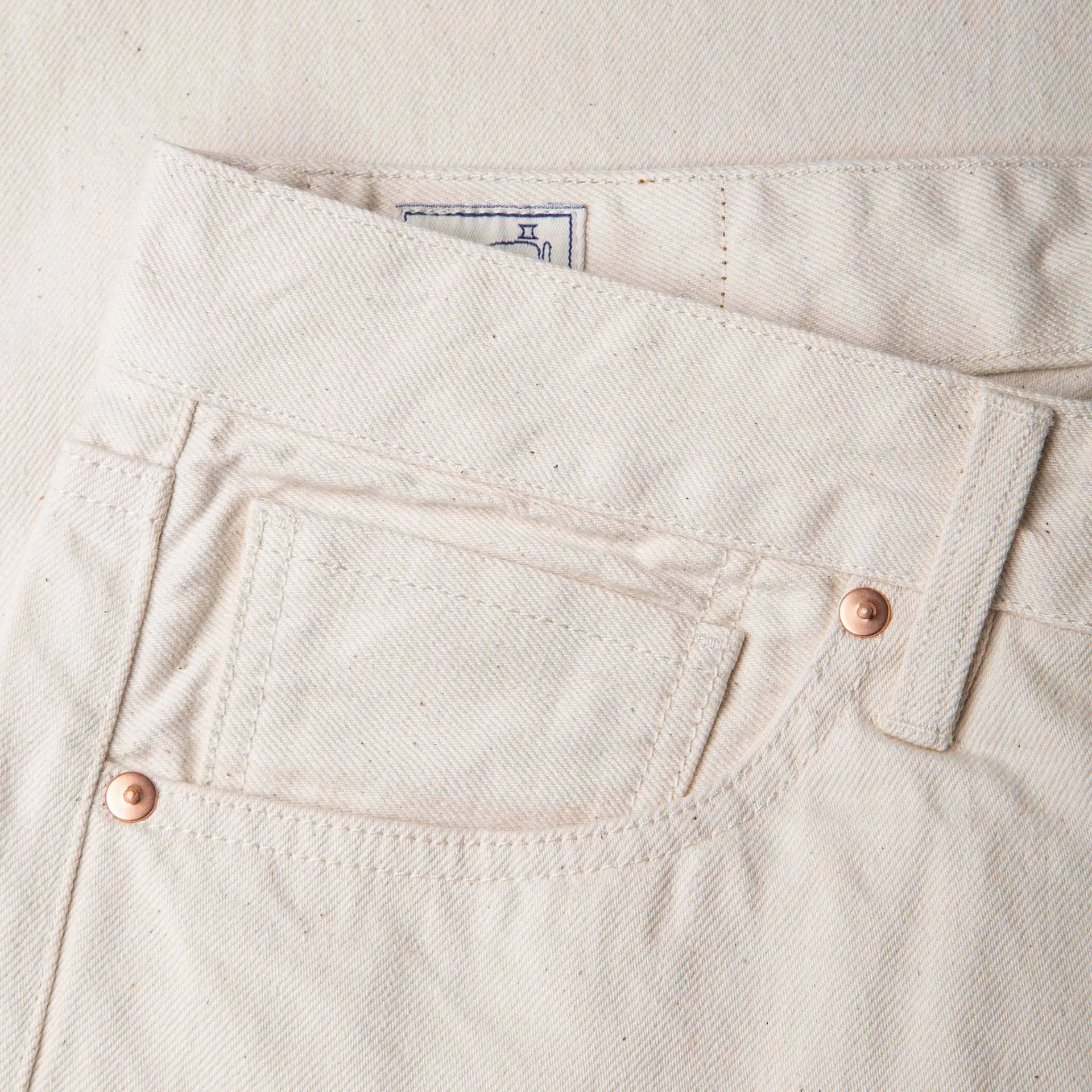 B-04 RELAXED 14 oz. selvedge colour denim / ecru