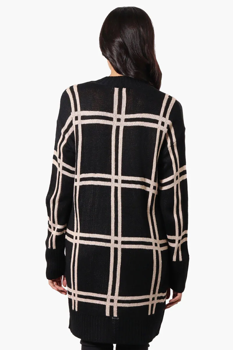 Beechers Brook Plaid Wrap Cardigan - Black