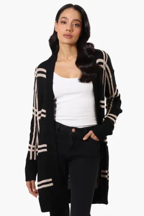 Beechers Brook Plaid Wrap Cardigan - Black