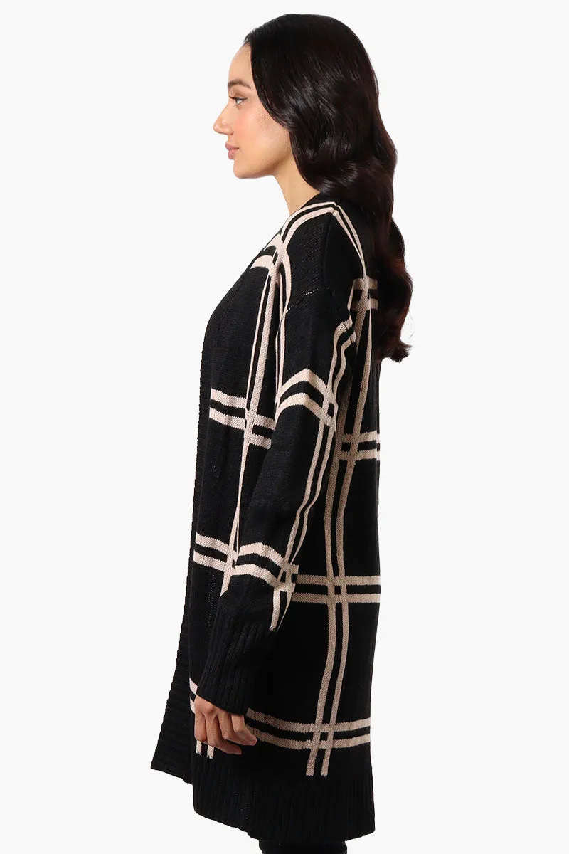 Beechers Brook Plaid Wrap Cardigan - Black