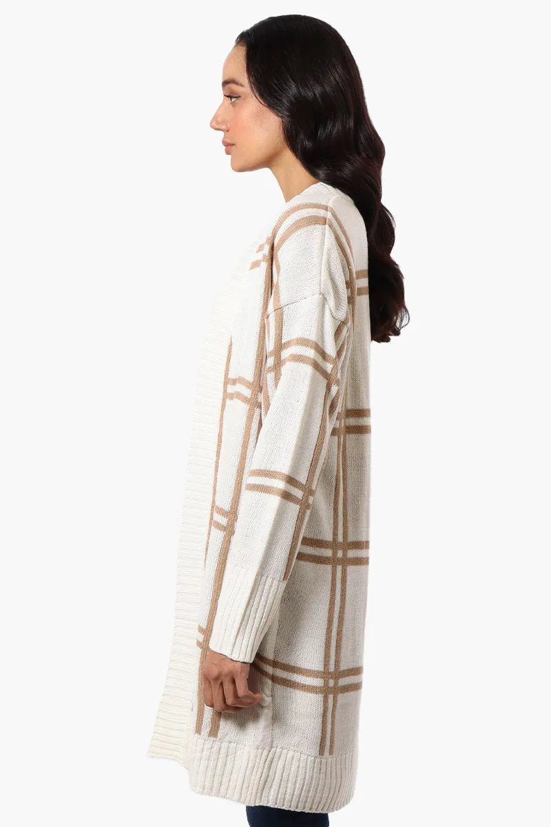 Beechers Brook Plaid Wrap Cardigan - Cream