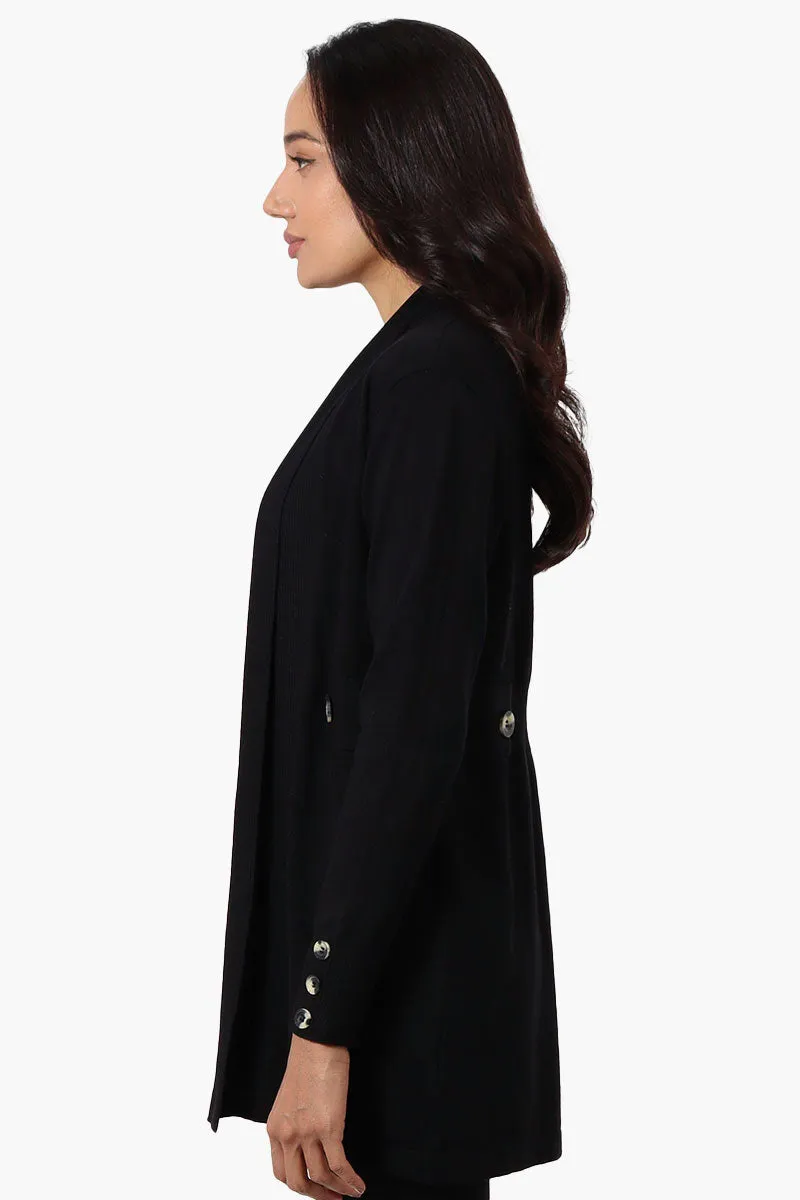 Beechers Brook Ribbed Open Cardigan - Black