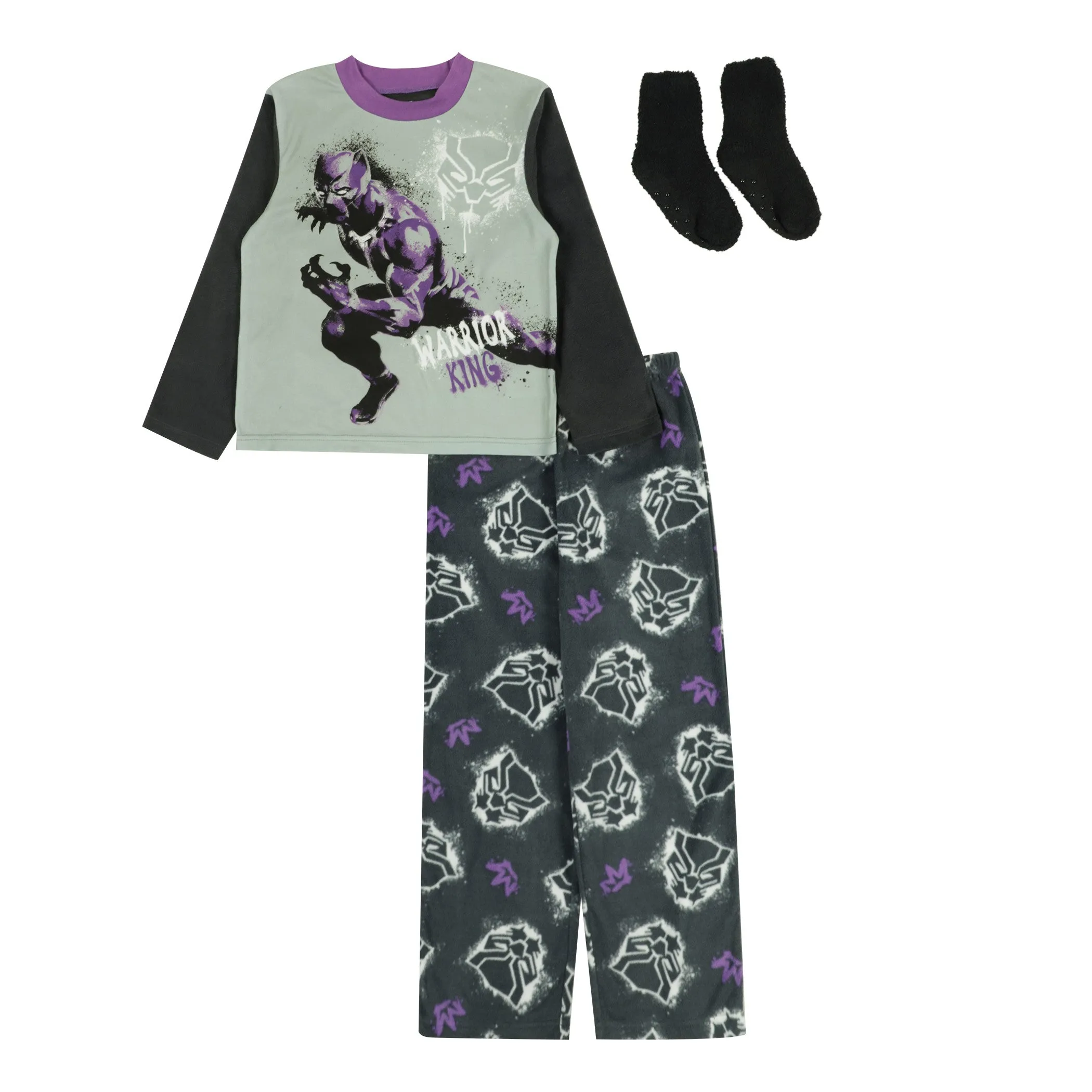 Black Panther Warrior King 3-Piece Youth Pajama Set