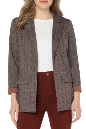 Boyfriend Blazer  - Brick Jacquard