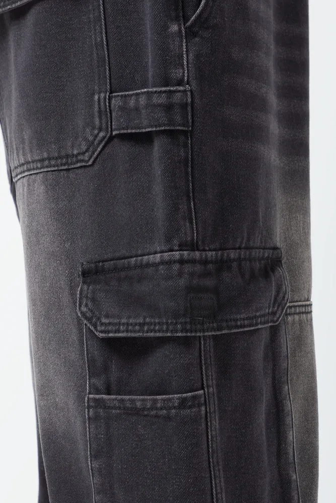 Cargo Loose Fit Denim Jeans Black