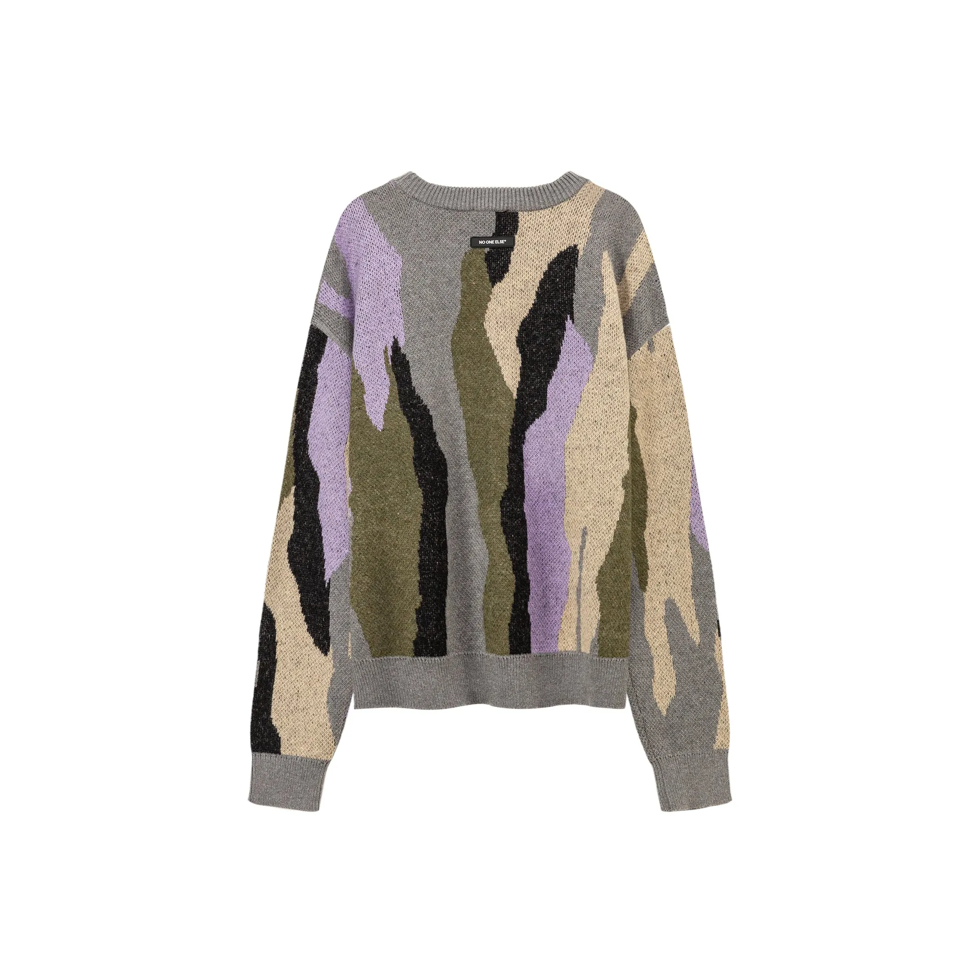 Color Pattern Loose Fit Knit Sweater