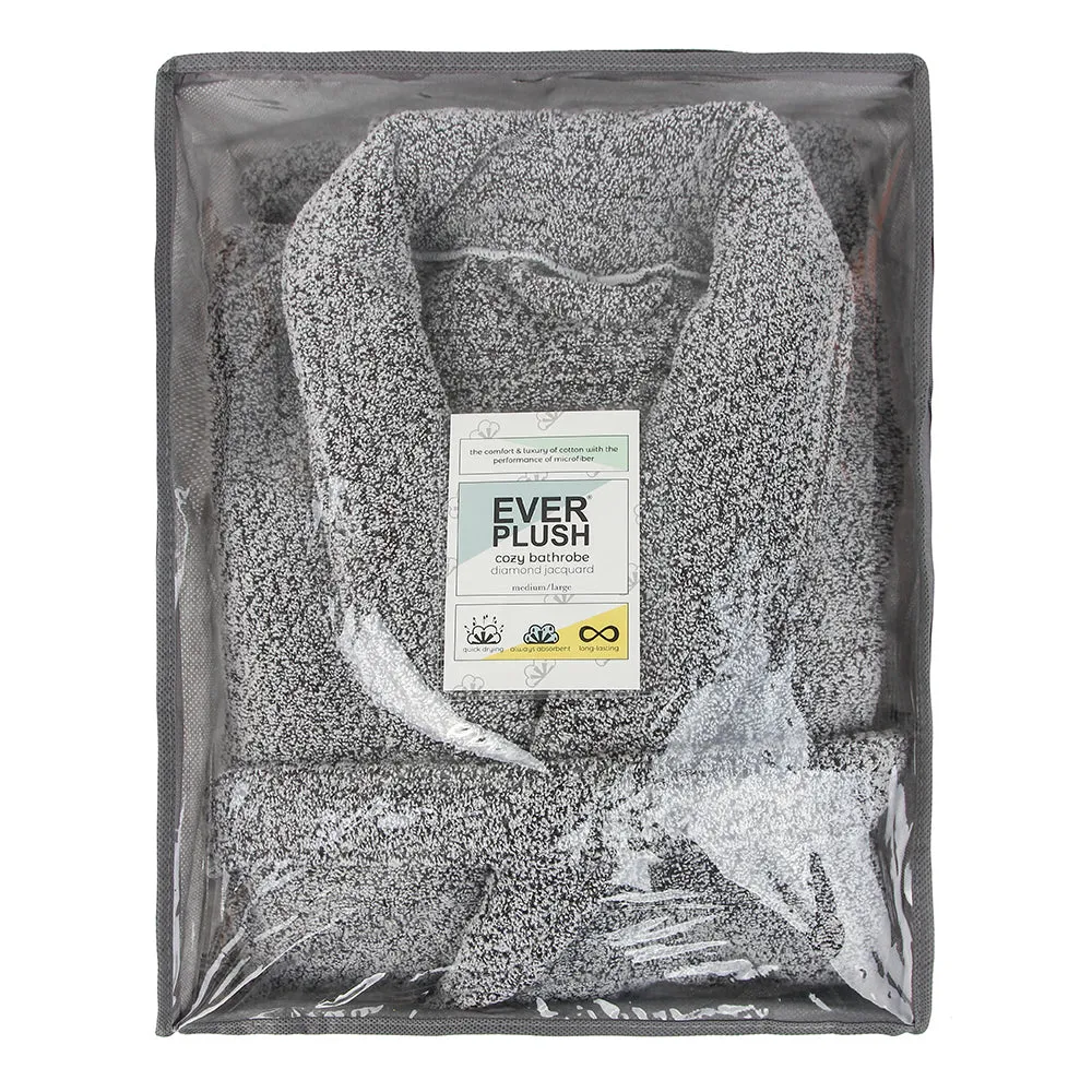 Diamond Jacquard Bathrobe, XS-SM, Grey