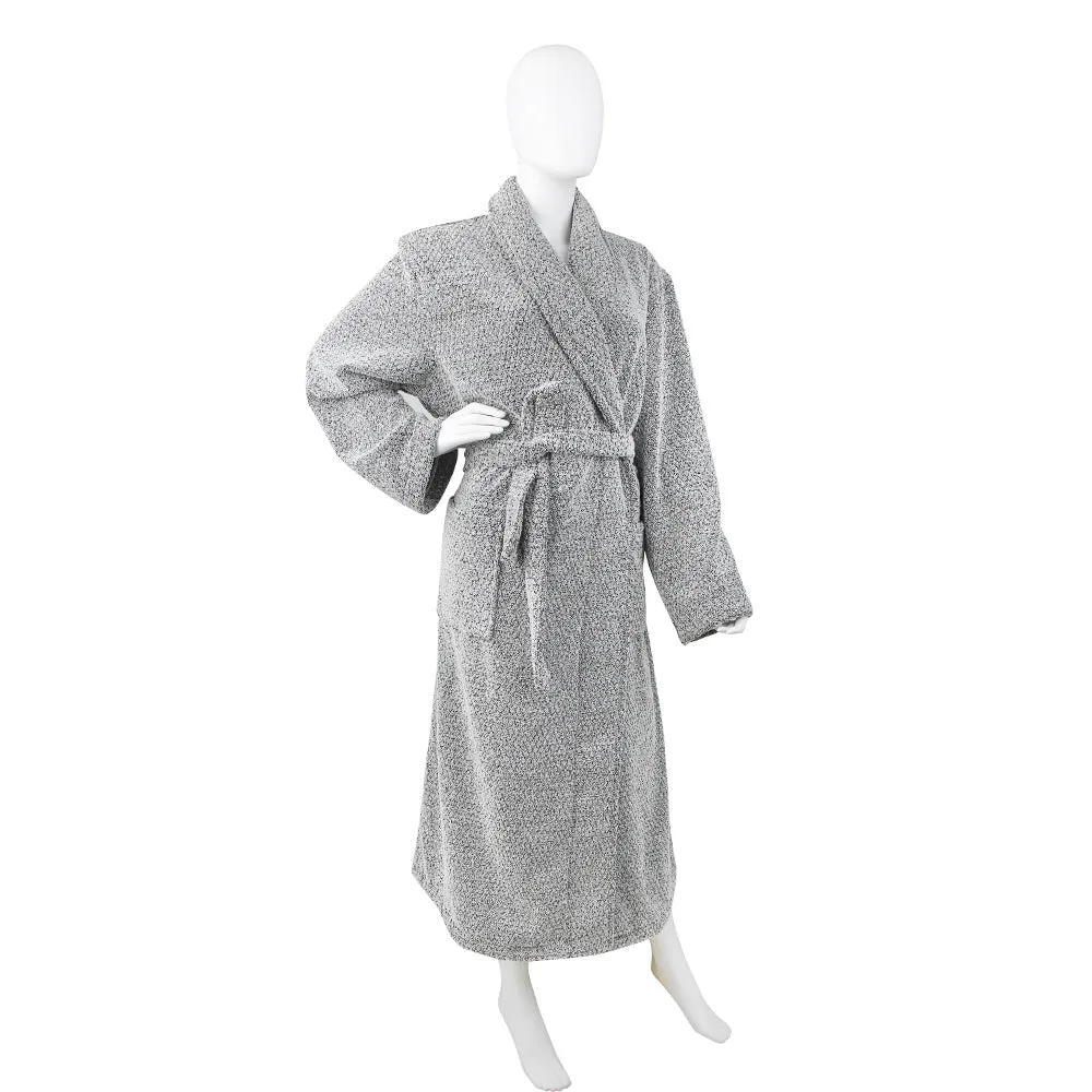 Diamond Jacquard Bathrobe, XS-SM, Grey