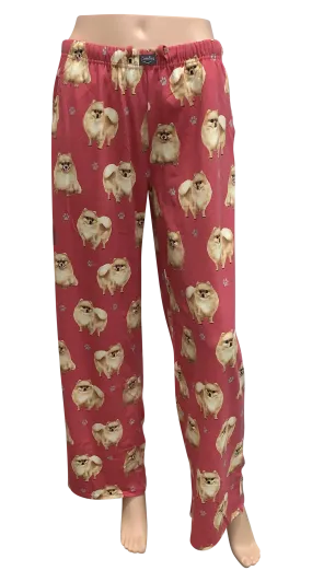 Dog Print Lounge Pants - Pomeranian