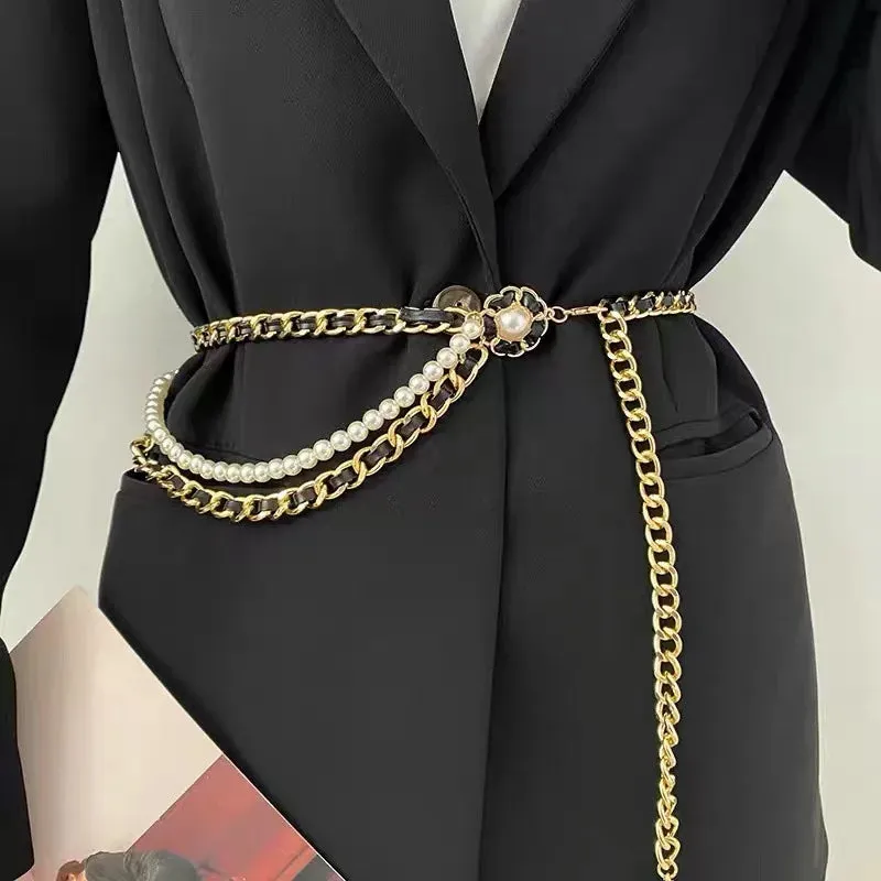 Gold Multi-Layered Waist Chain - Y2K Fashion Belt