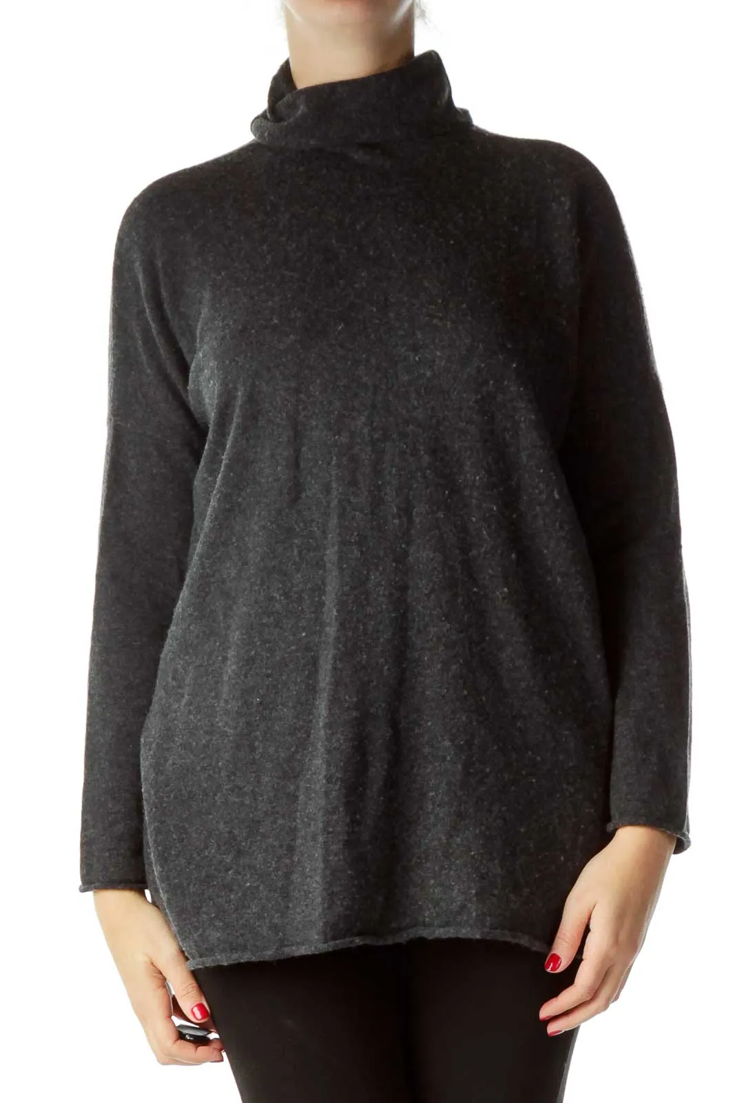 Gray Loose Turtle Neck