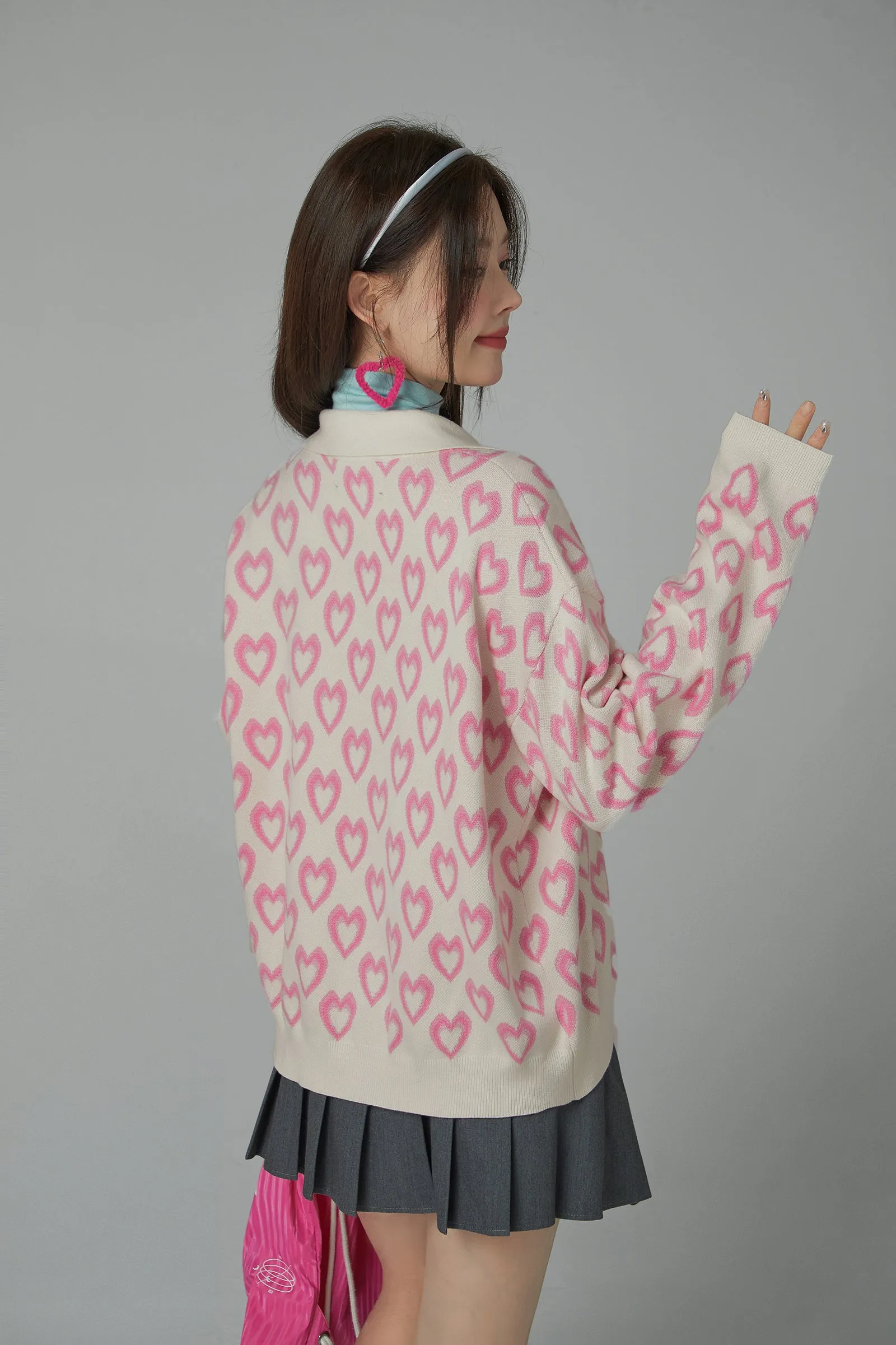 Heart Loose Fit Knit Sweater