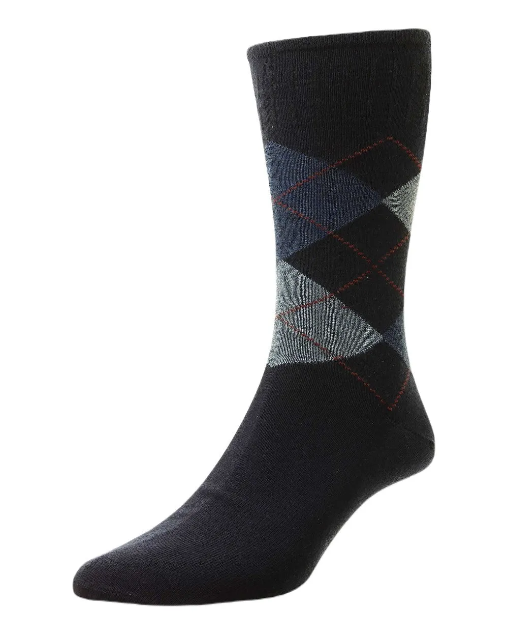 HJ Hall Argyle Cotton Softop Socks