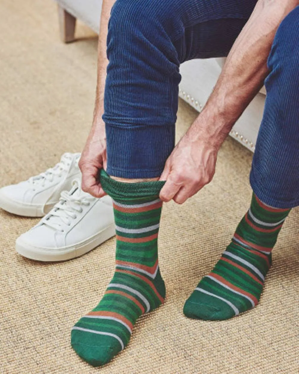 HJ Hall Multi Stripe Comfort Top Socks