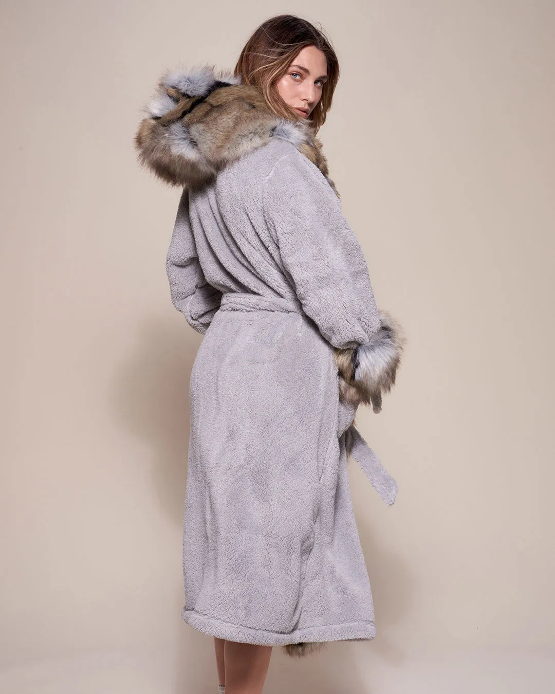 Hooded Wolverine Faux Fur House Robe