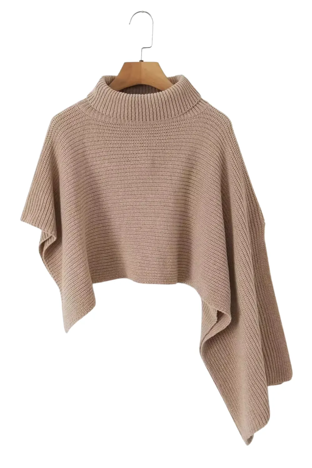 'Ingrid' Asymmetrical Loose Mock-Neck Short Sweater (3 Colors)