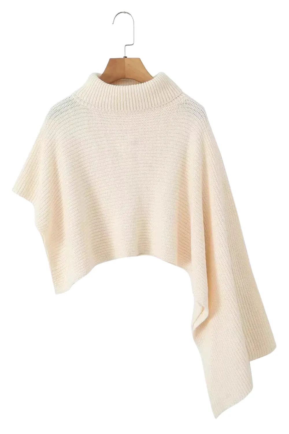 'Ingrid' Asymmetrical Loose Mock-Neck Short Sweater (3 Colors)