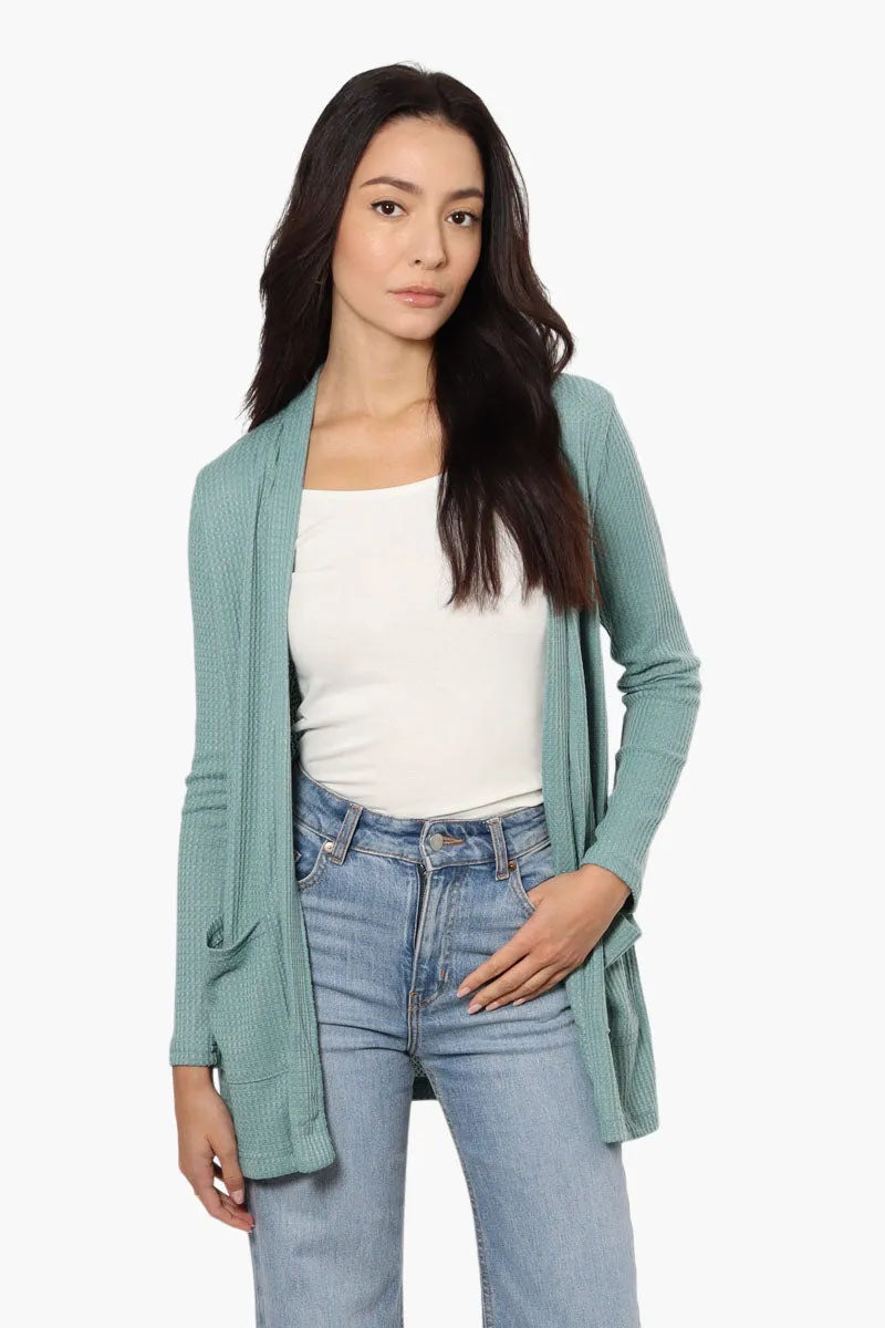 International INC Company Long Sleeve Open Wrap Cardigan - Teal