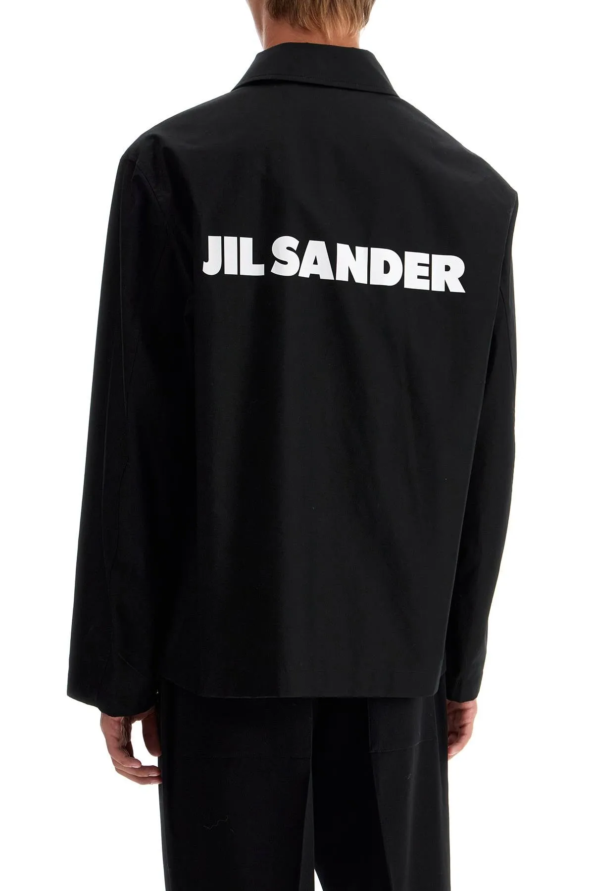 Jil Sander Logo Print Popeline Overshirt