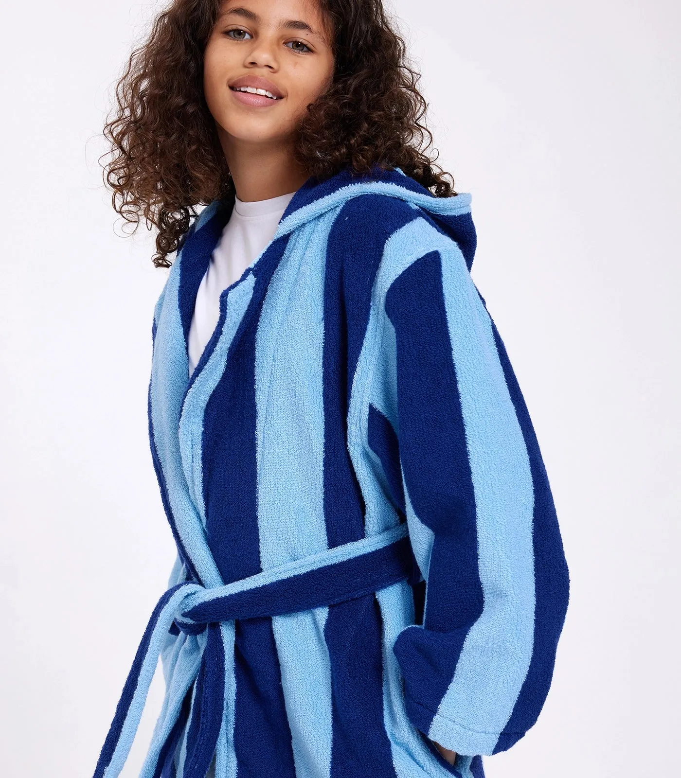 Kids Robe - Blueberry Stripes