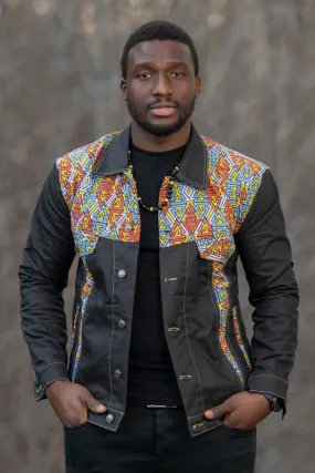 Kobe African Print Mens Denim Jacket