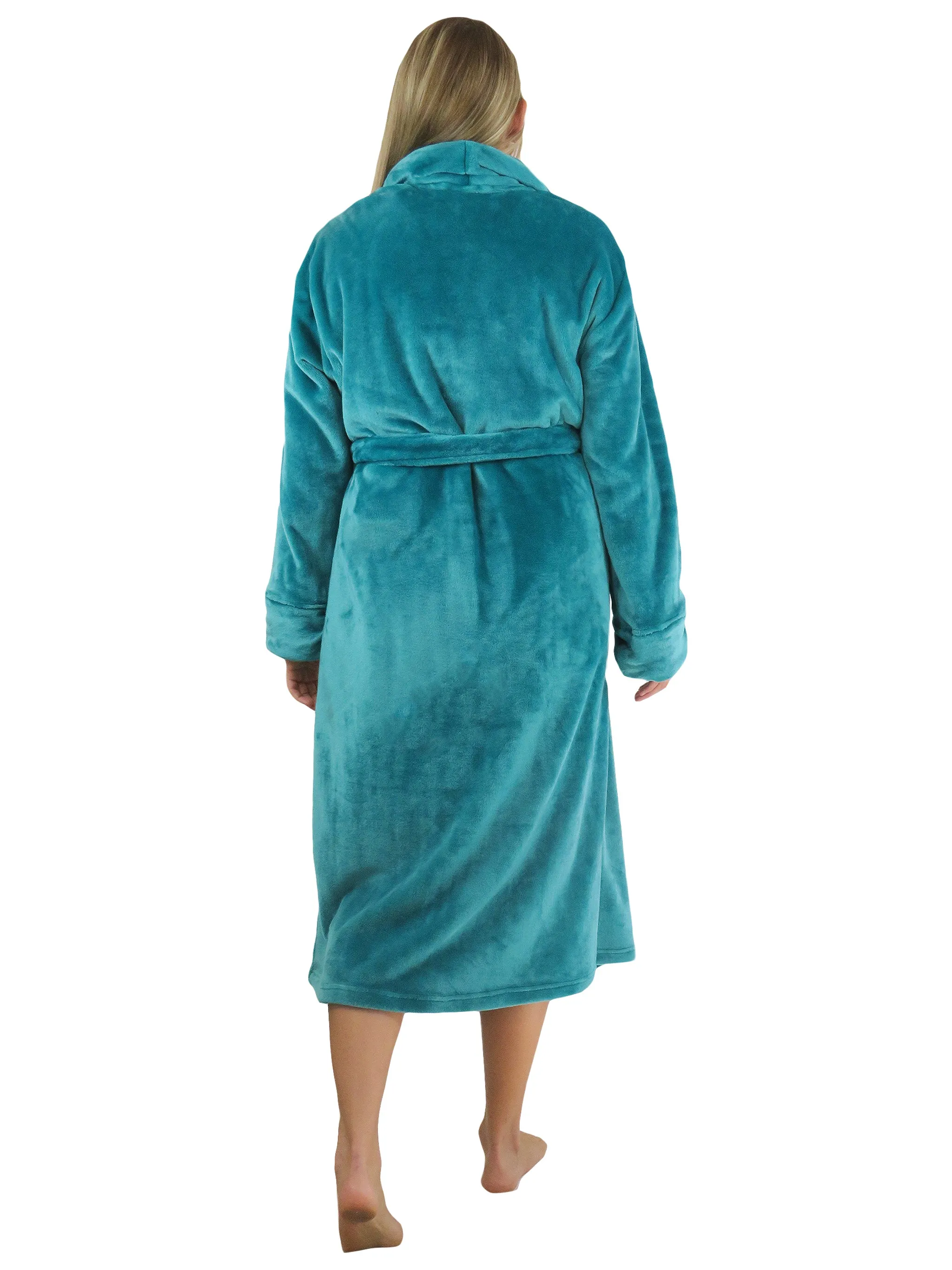 La Cera Plush Fleece Long Robe