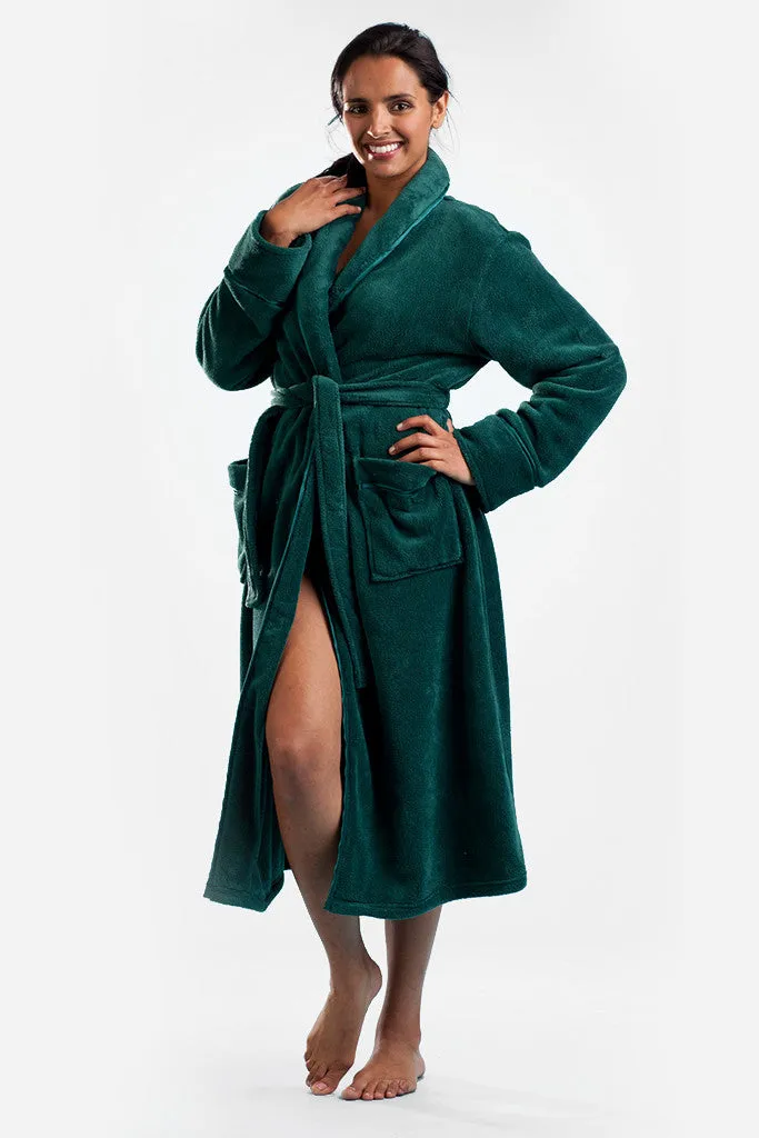 La Cera Plush Fleece Long Robe