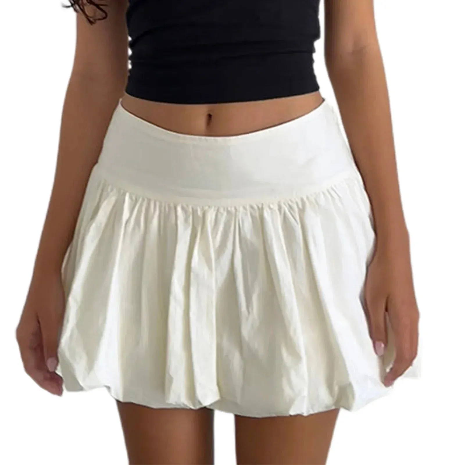 Lace Ruffle Mini Elastic Waist Layered Flared Pleated A-line Swing Beach Short Y2K Skirt