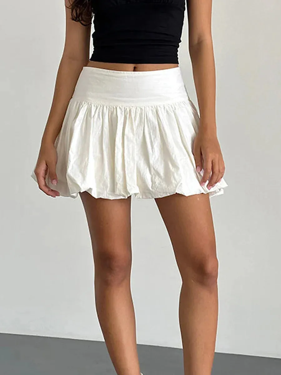 Lace Ruffle Mini Elastic Waist Layered Flared Pleated A-line Swing Beach Short Y2K Skirt