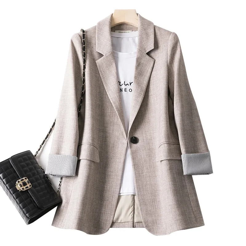 Ladies Long Sleeve Spring Casual Blazer