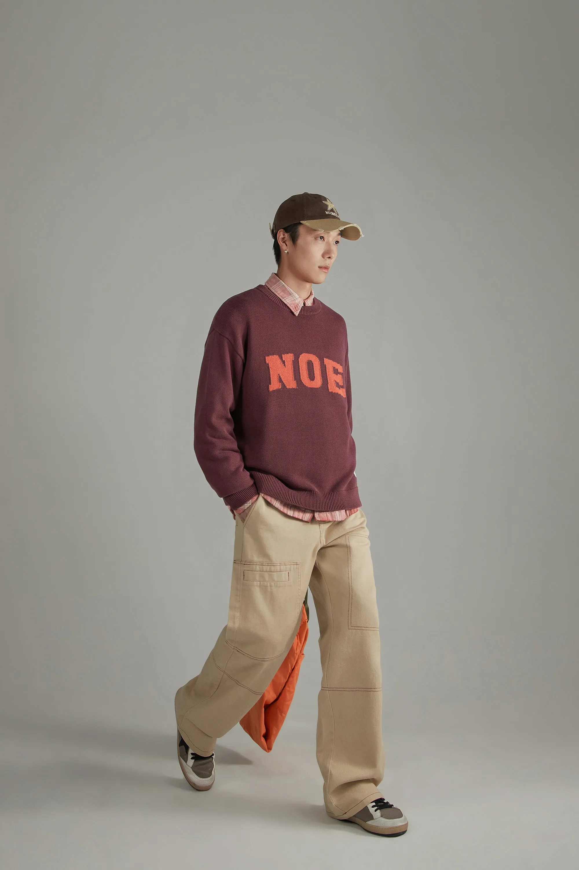 Lettering Loose Knit Sweater