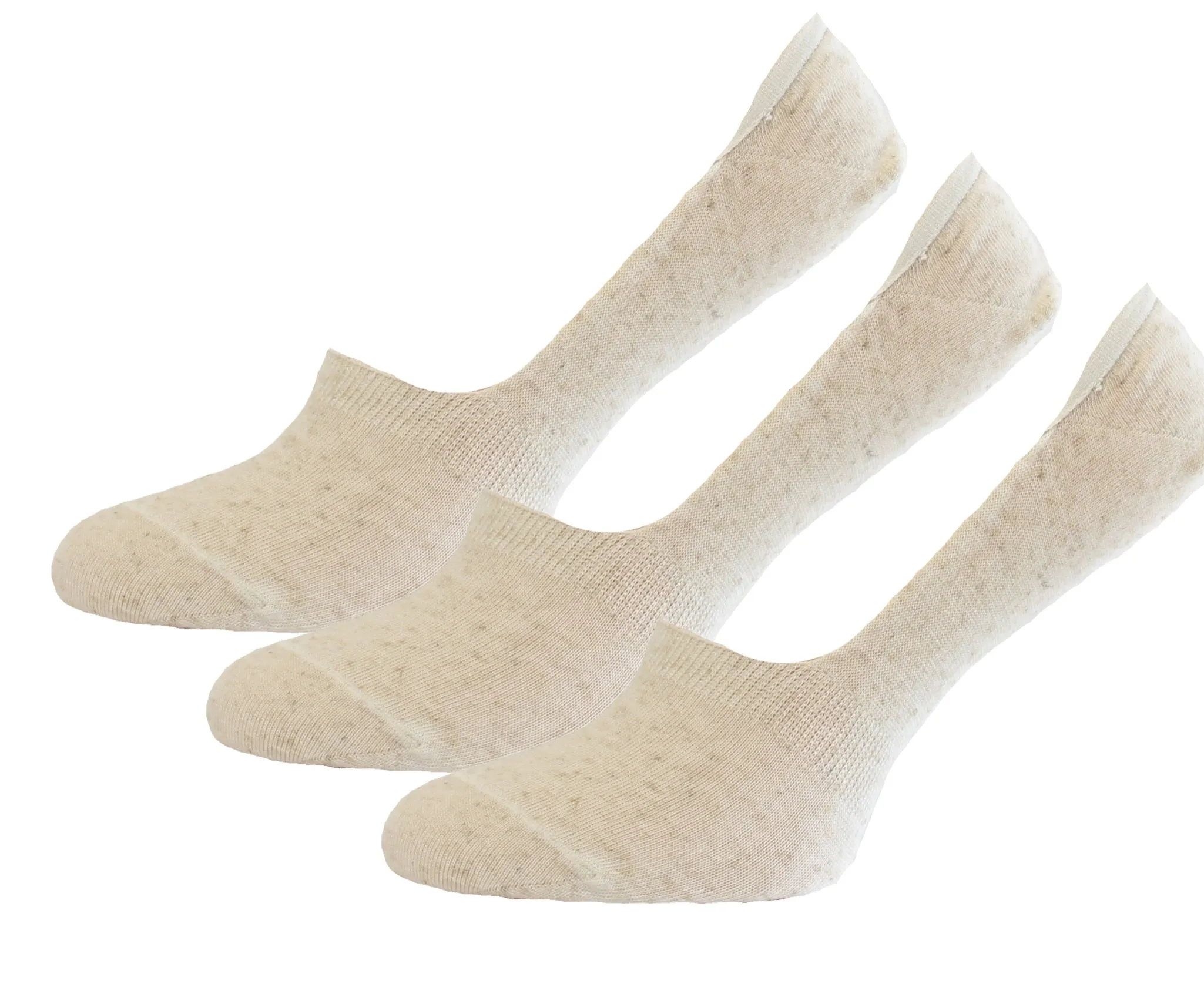 Linen Flax Women's Soft Breathable No Show Socks 3-pairs.