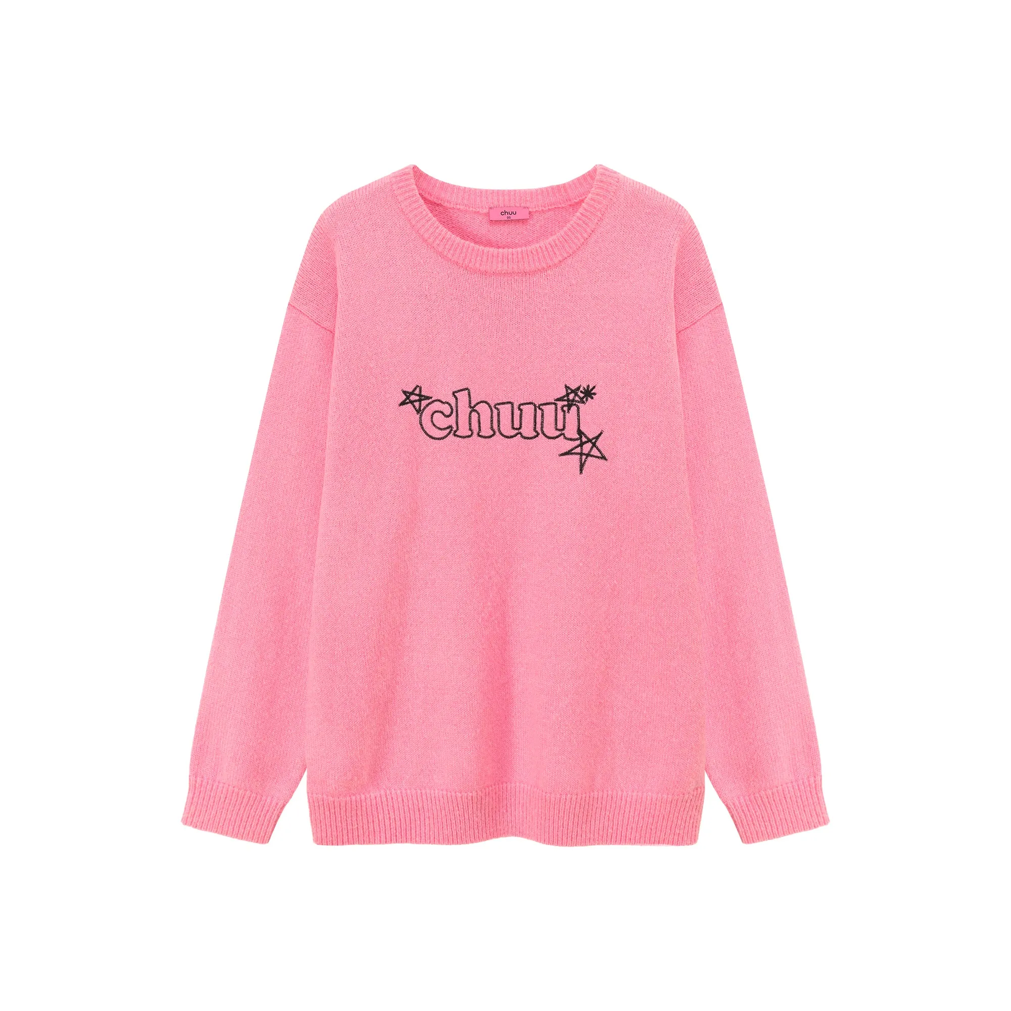 Logo Star Lettering Loose Fit Knit Sweater