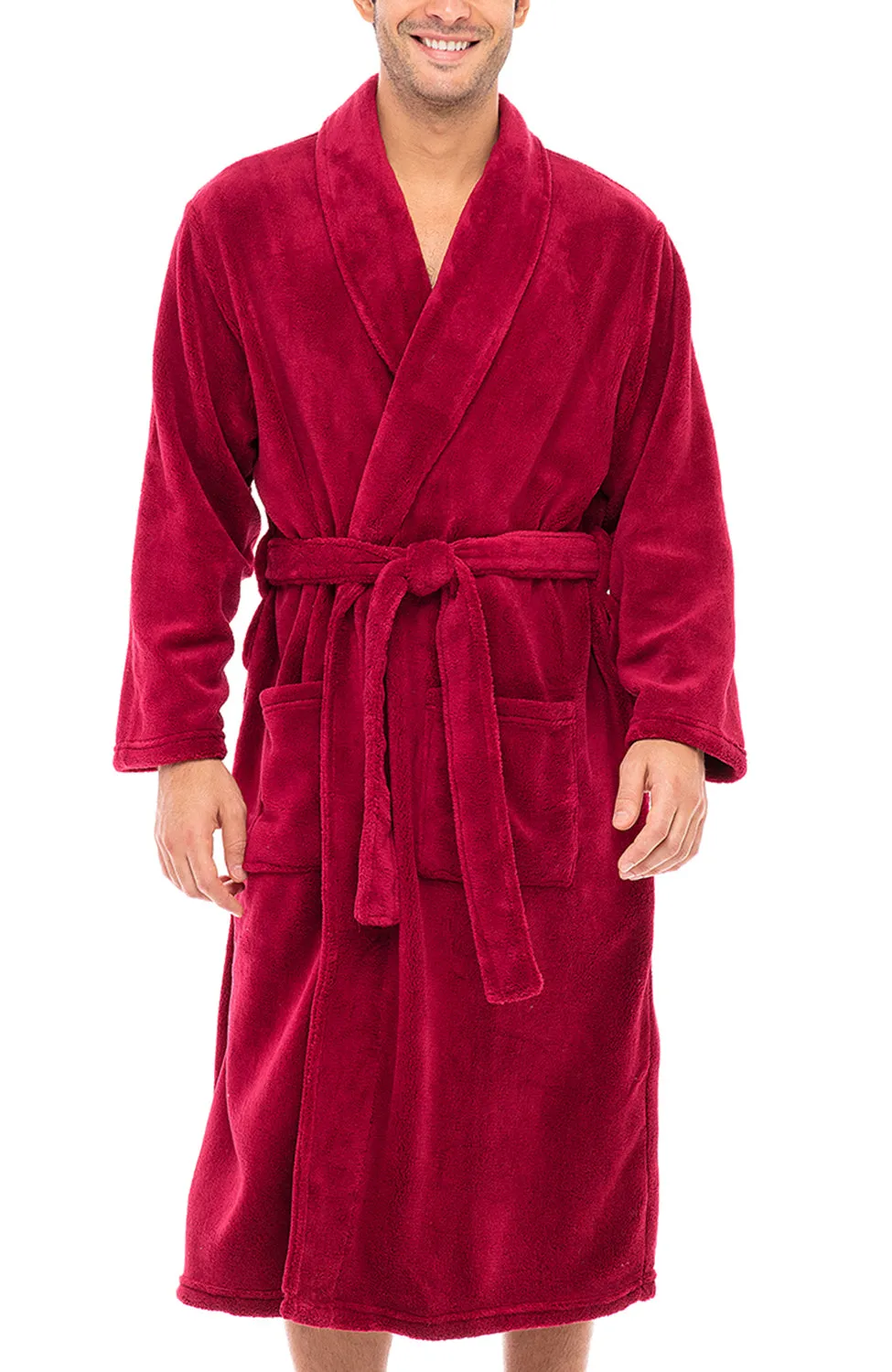 Men's Classic Winter Robe, Plush Fleece Bathrobe