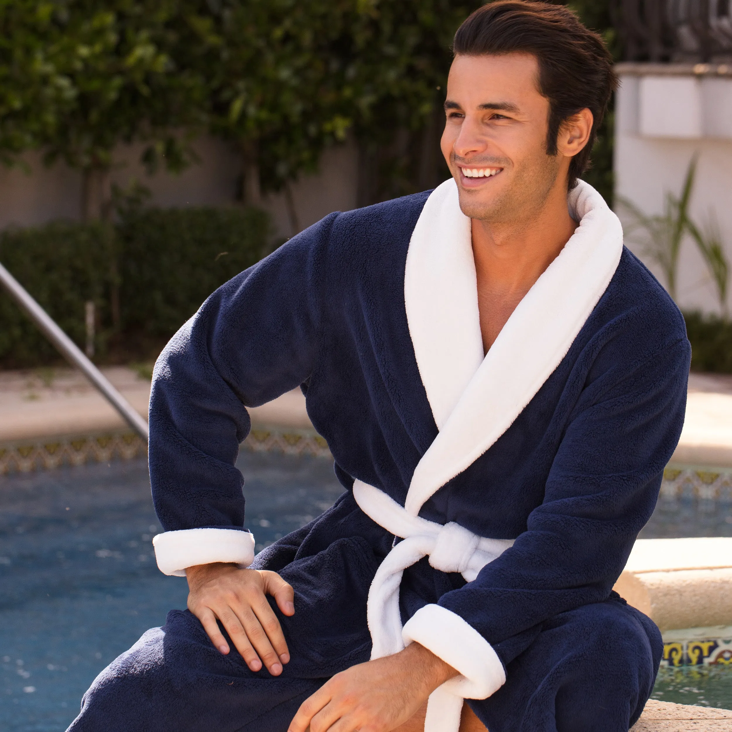 Men's Classic Winter Robe, Plush Fleece Bathrobe