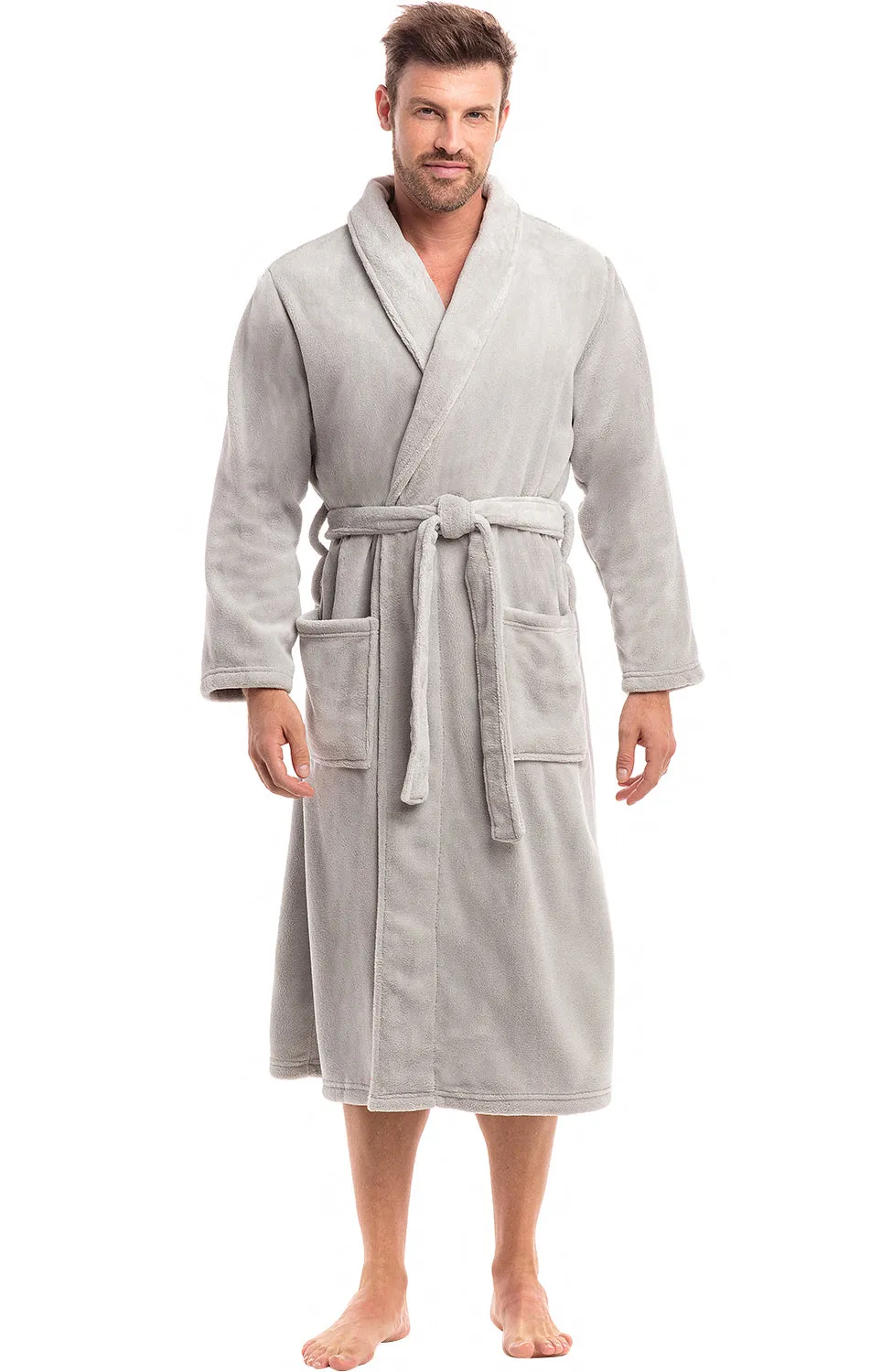 Men's Classic Winter Robe, Plush Fleece Bathrobe