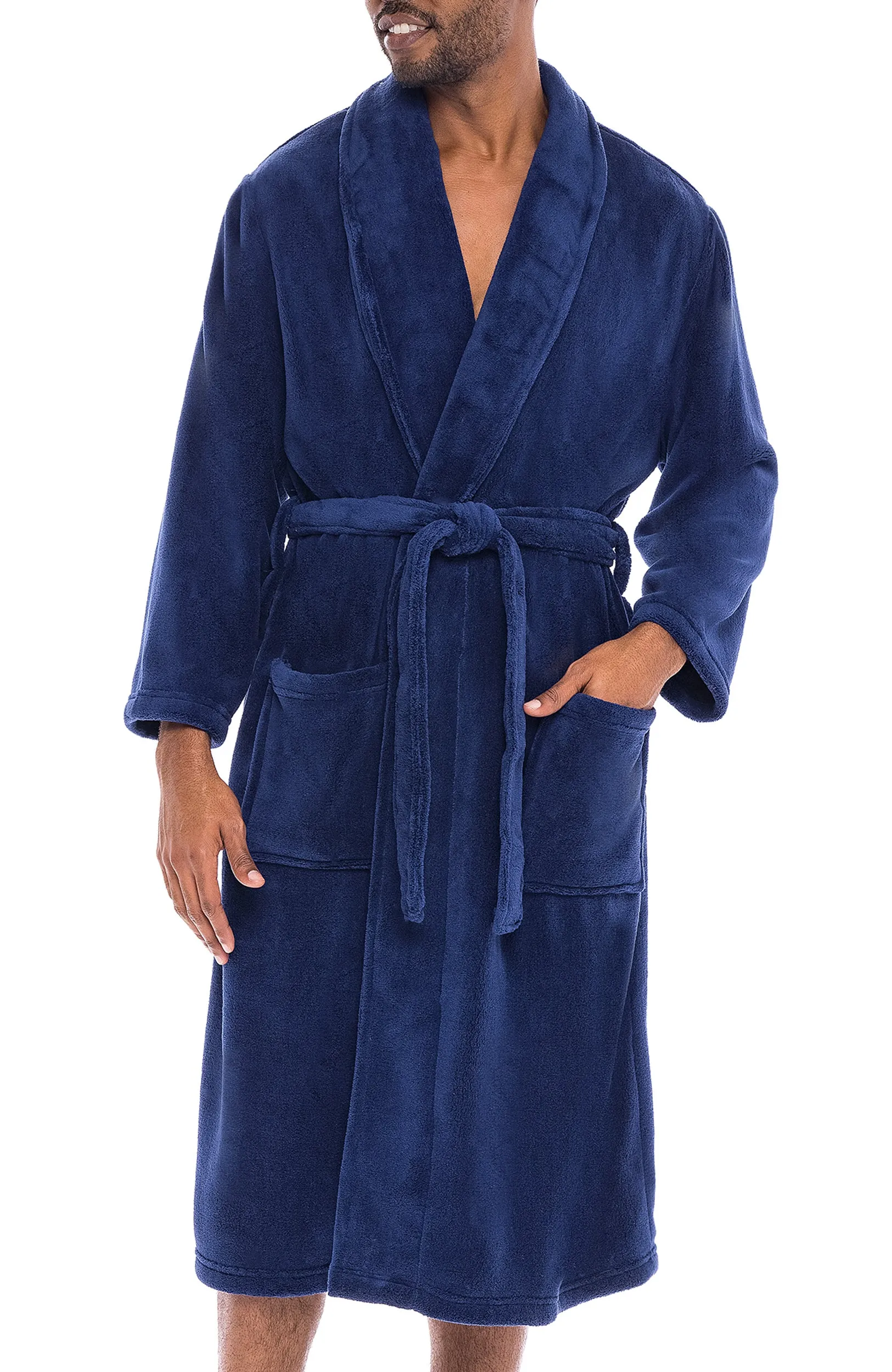 Men's Classic Winter Robe, Plush Fleece Bathrobe