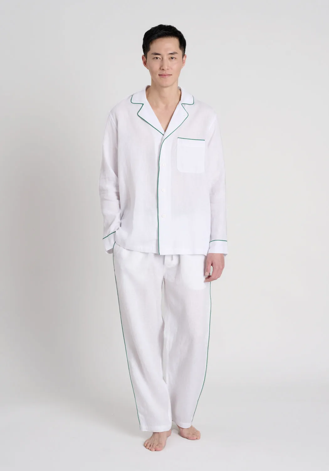 Milton Pajama Pant in White Linen