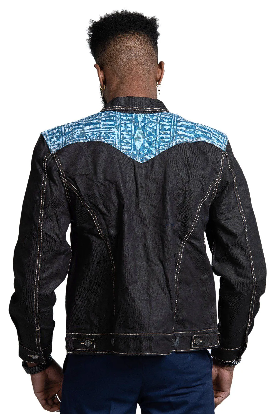 Ndop Men African Print Denim Jackets