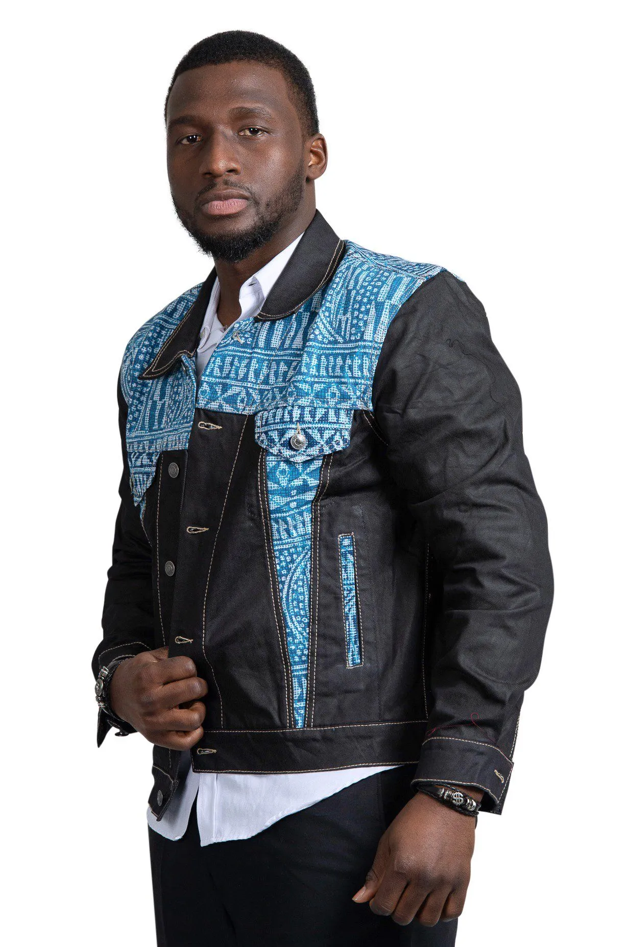 Ndop Men African Print Denim Jackets