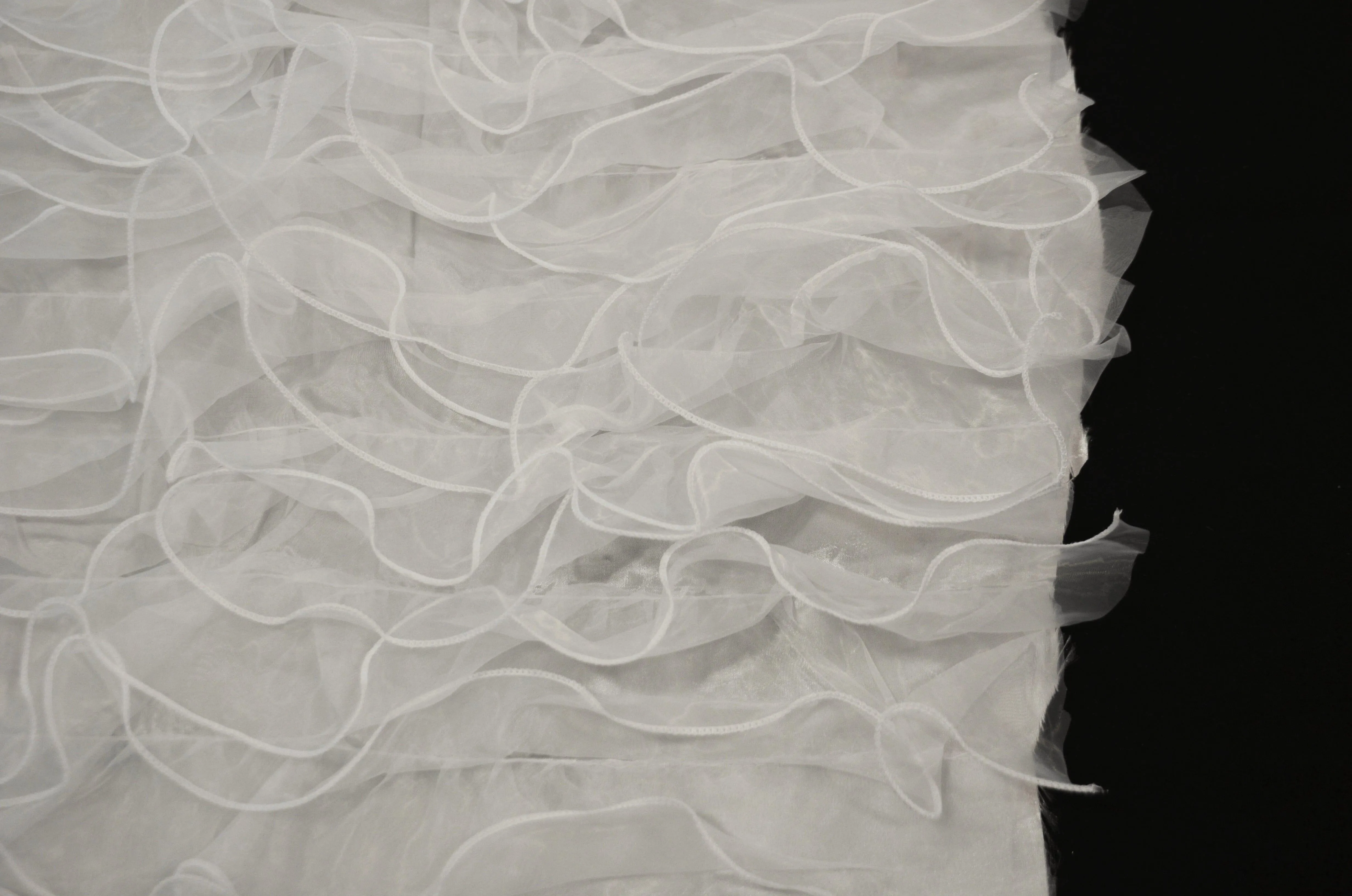 Organza Ruffled Taffeta Fabric | Layered Ruffle Taffeta Fabric | 57" Wide | Multiple Colors |