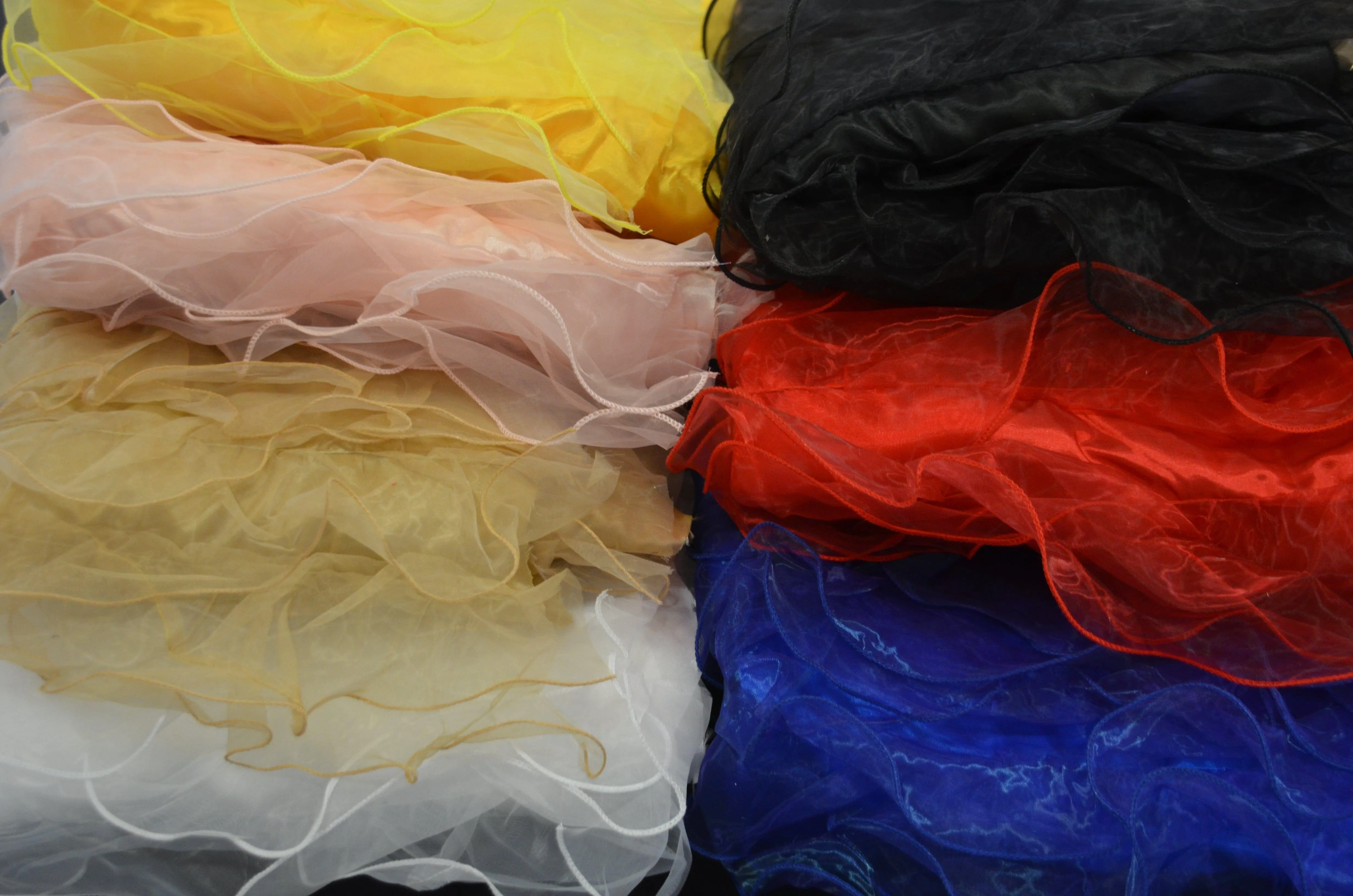 Organza Ruffled Taffeta Fabric | Layered Ruffle Taffeta Fabric | 57" Wide | Multiple Colors |