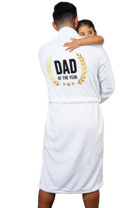 PLUSH ROBE - Dad of the year (White)