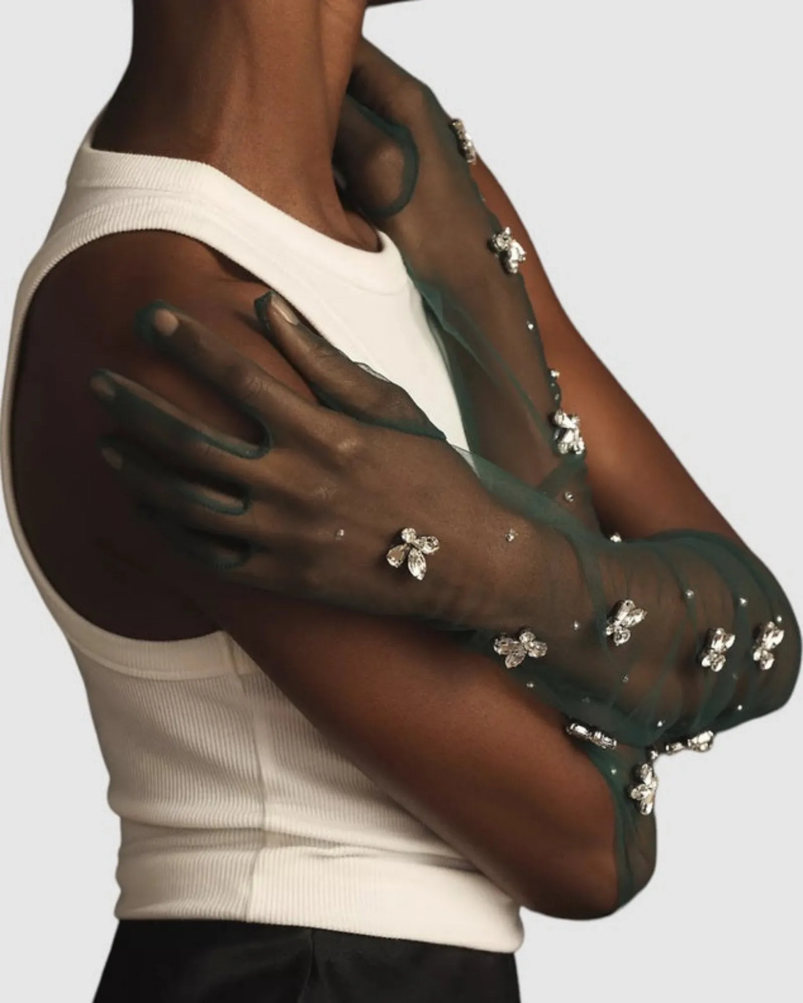 Queen Bee Opera Glove- Emerald