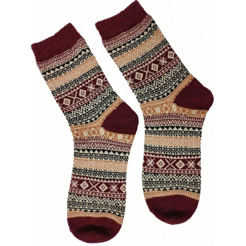 Red Fairisle Socks