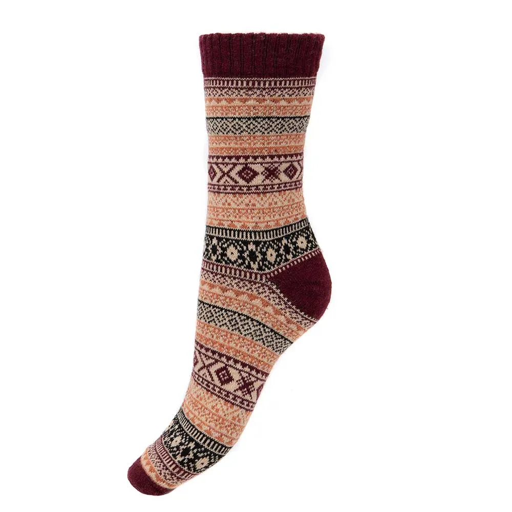 Red Fairisle Socks