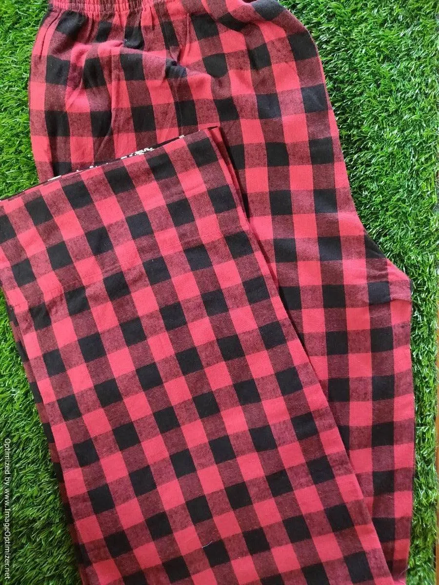 Red Guff Cotton Lounge Pant Pajama PJ08