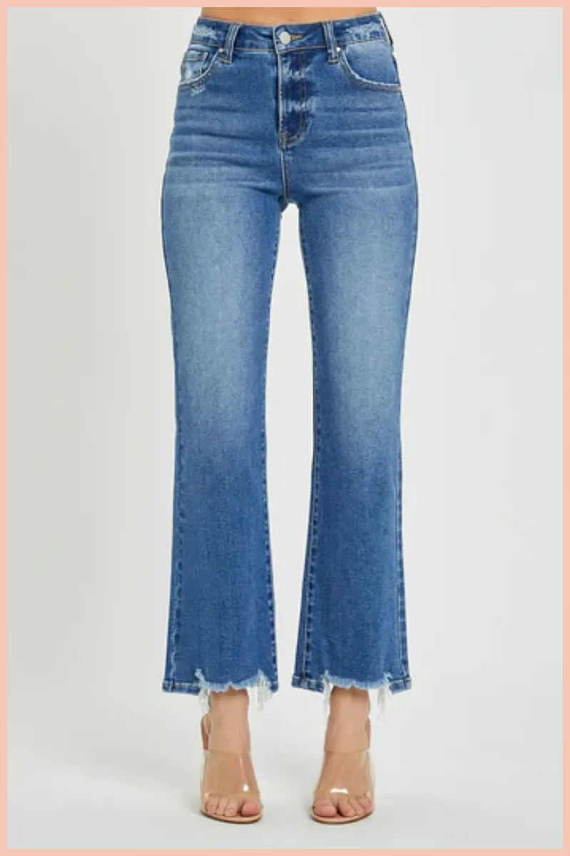 RISEN High Rise Relaxed Straight Denim